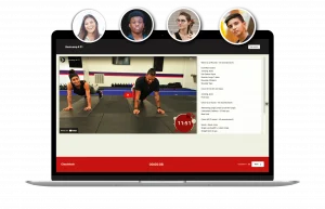 5 students using computer to access workouts