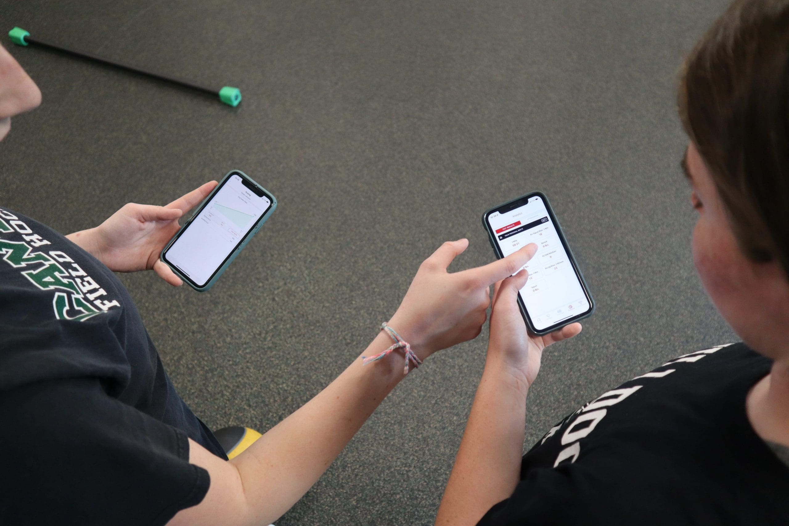 Students use the PLT4M app during a physical education class.