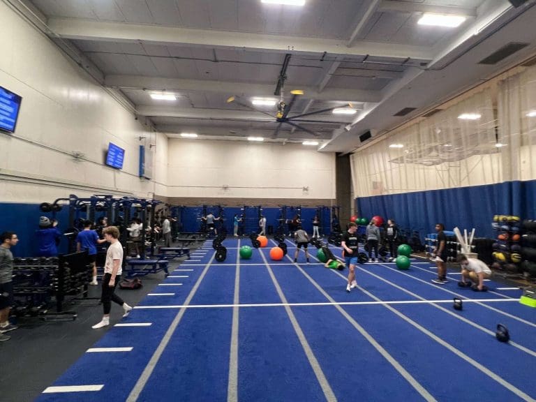 Students workout in the Shaker fitness center.