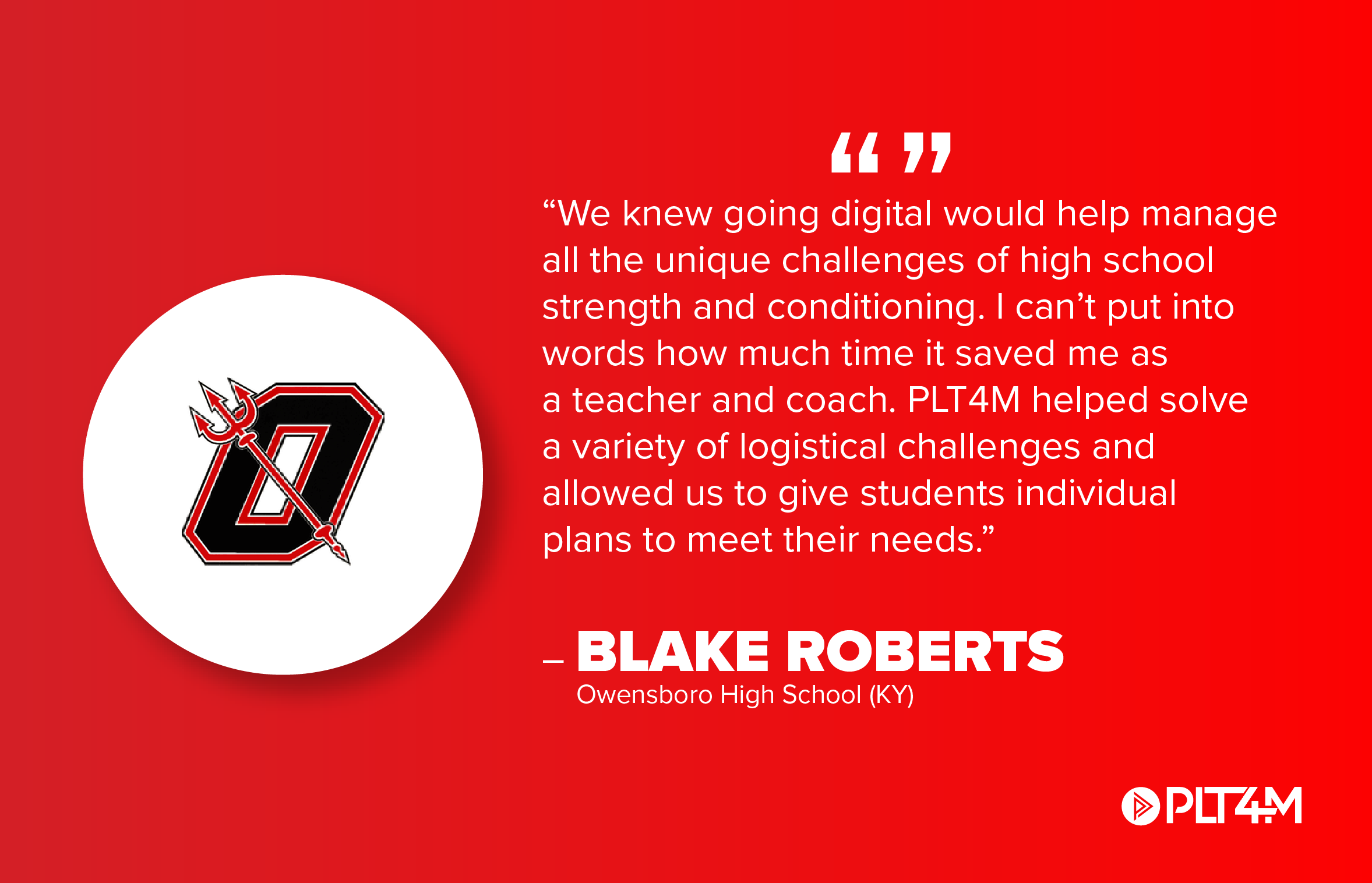 Quote board from Blake Roberts - Owensboro High School in Kentucky.