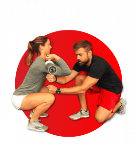 PLT4M instructors demonstrating proper front squat form.