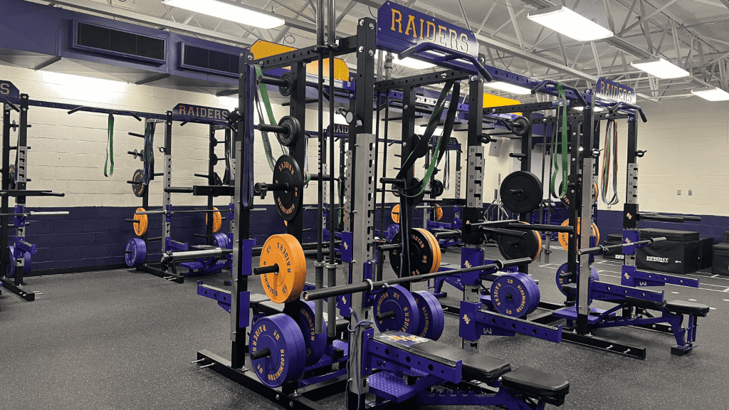 Bloomington High School weight room.