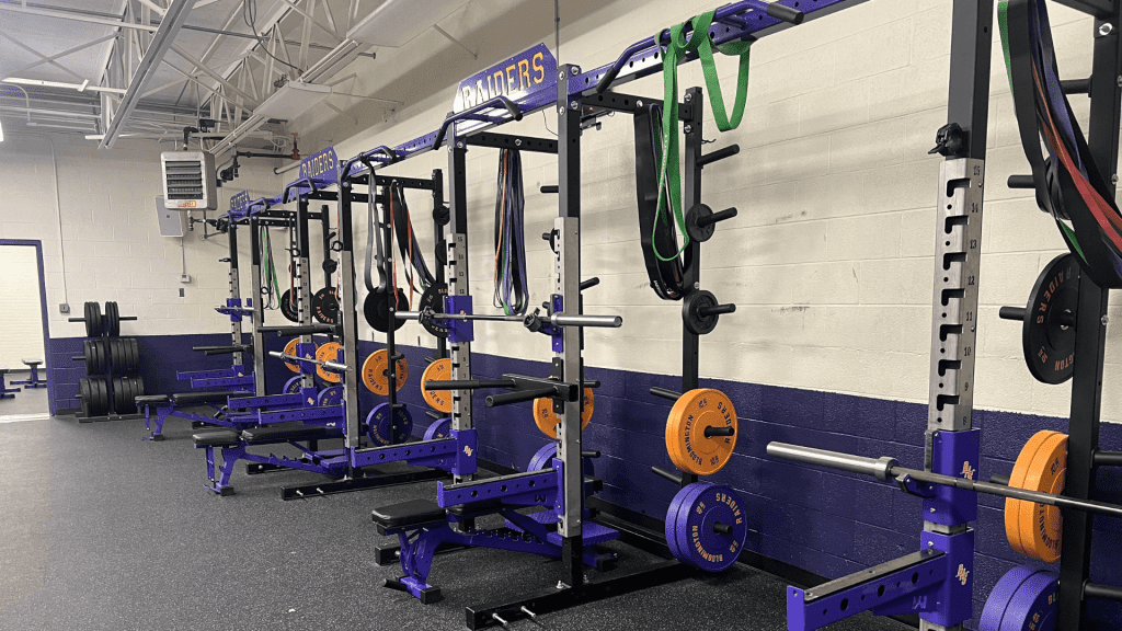 Bloomington High School weight room.