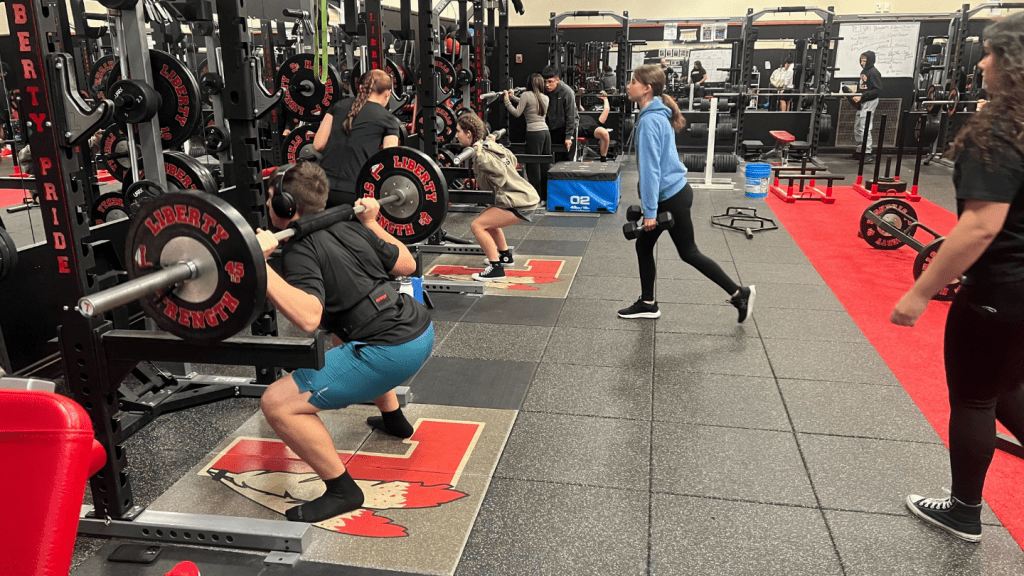 Liberty Central students working out.