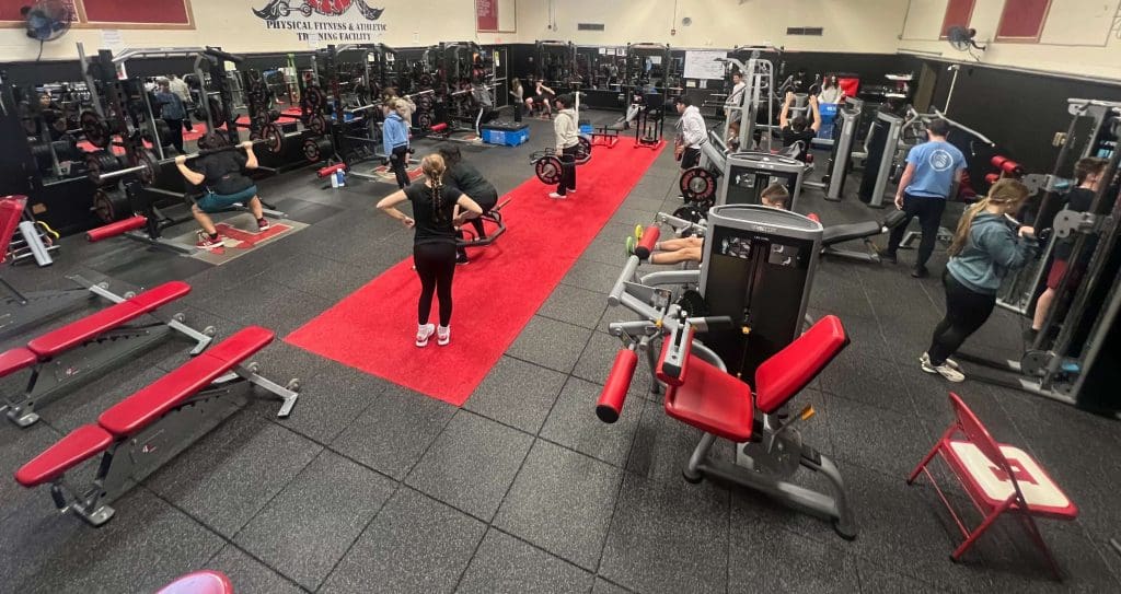 Liberty Central High School weight room.