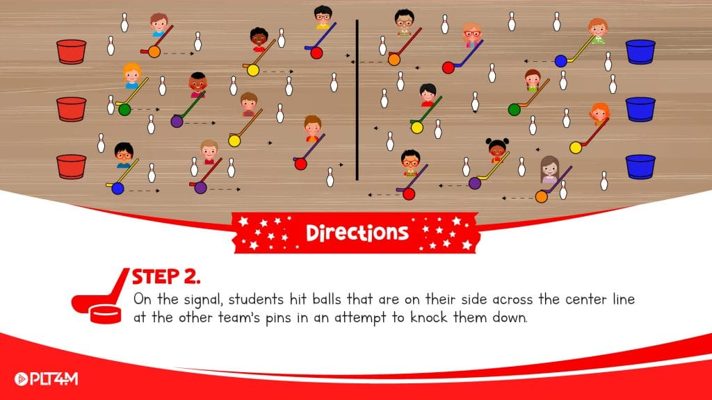 Directions for floor hockey game.