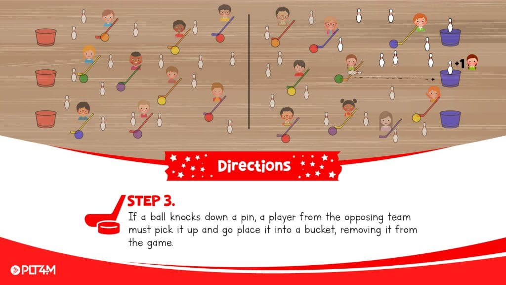 Directions for floor hockey game.