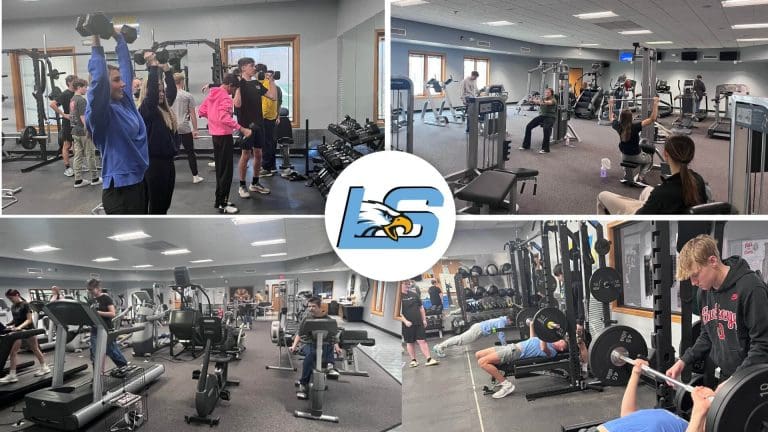 Lynville-Sully collage in the fitness center.