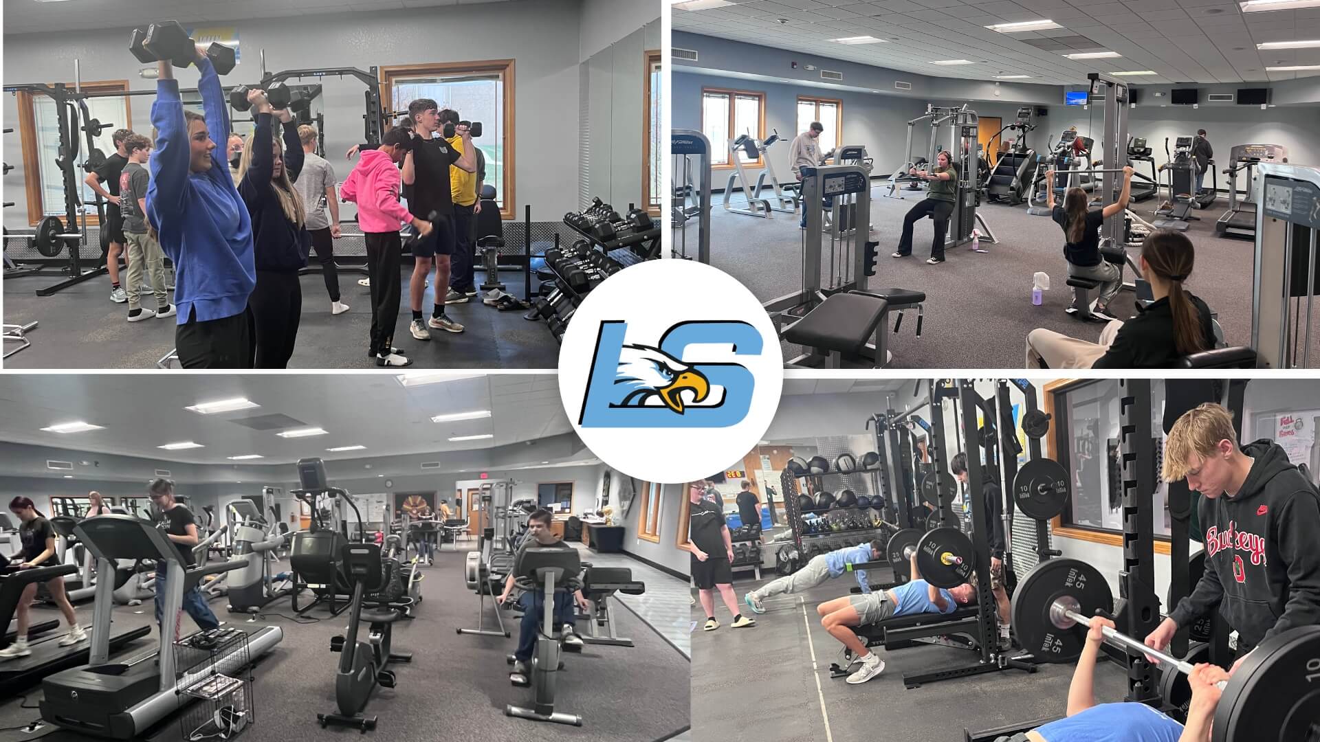 Lynville-Sully collage in the fitness center.