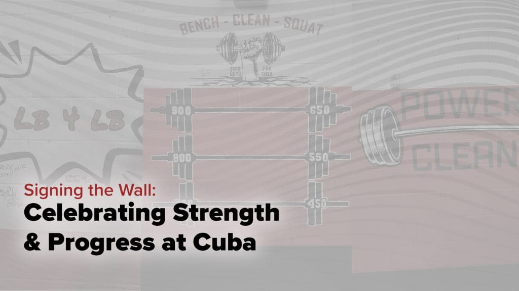 Cuba's weight room walls showcase progress and success.