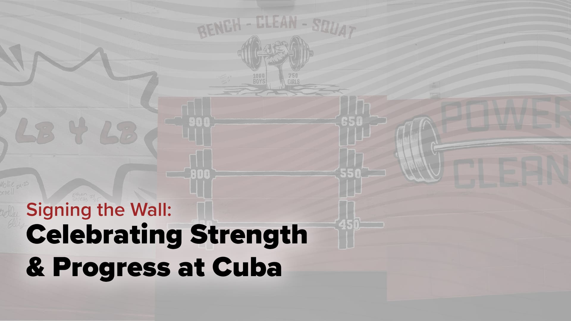 Cuba's weight room walls showcase progress and success.