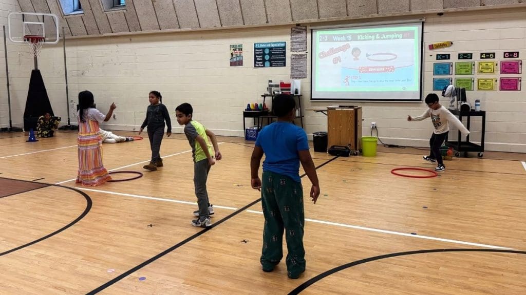 Students in physical education class.