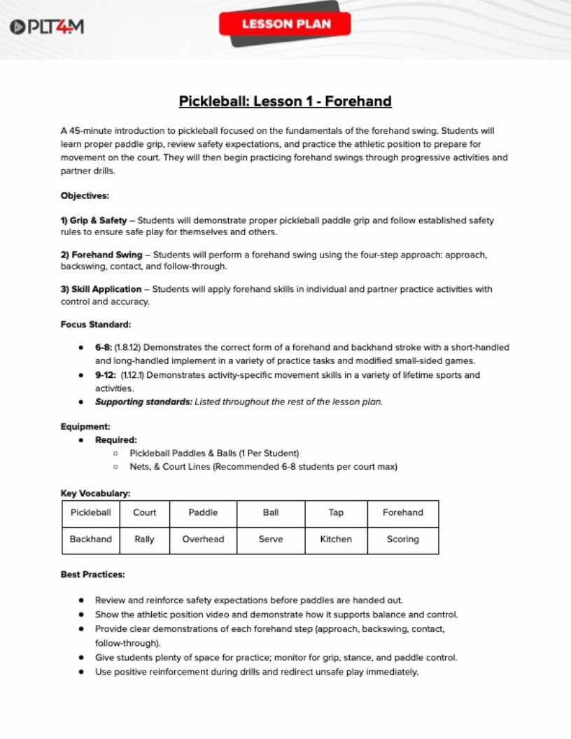 Pickleball lesson plan document GIF