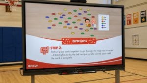 Slide from a PLT4M lesson displayed on a prometheom board.